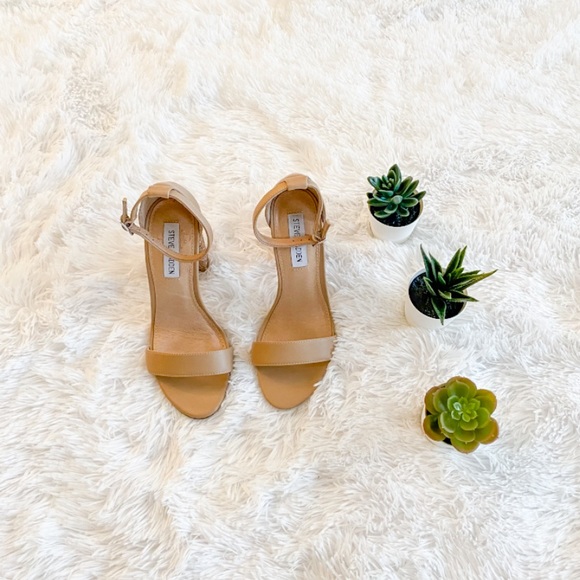 Steve Madden Nude Jeweled Ankle Strap Heels - Picture 2 of 9